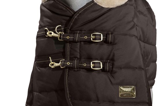 Eskadron Stalldecke FAUX FUR NECK, blackmocca (Heritage 19/20)